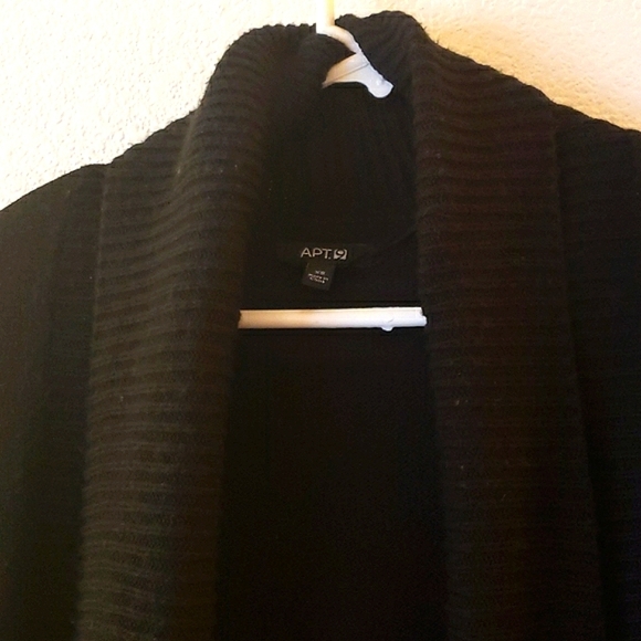 Apt.9 Black Shawl Collar Cardigan Academia Inspired Elbow Patches - Picture 2 of 7